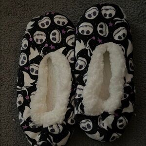 Women’s Black & White Nightmare Before Christmas Jack Skellington House Slippers